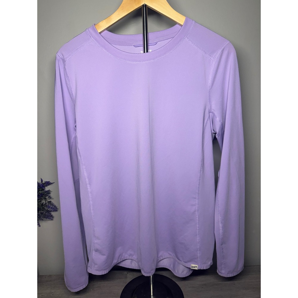 Duluth Trading Co Womens Medium Lavender Purple Long Sleeve Performance Shirt